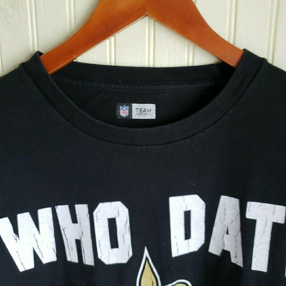 New Orleans Saints Shirt Mens 2XL Black NFL Football Who Dat Tee Team Apparel